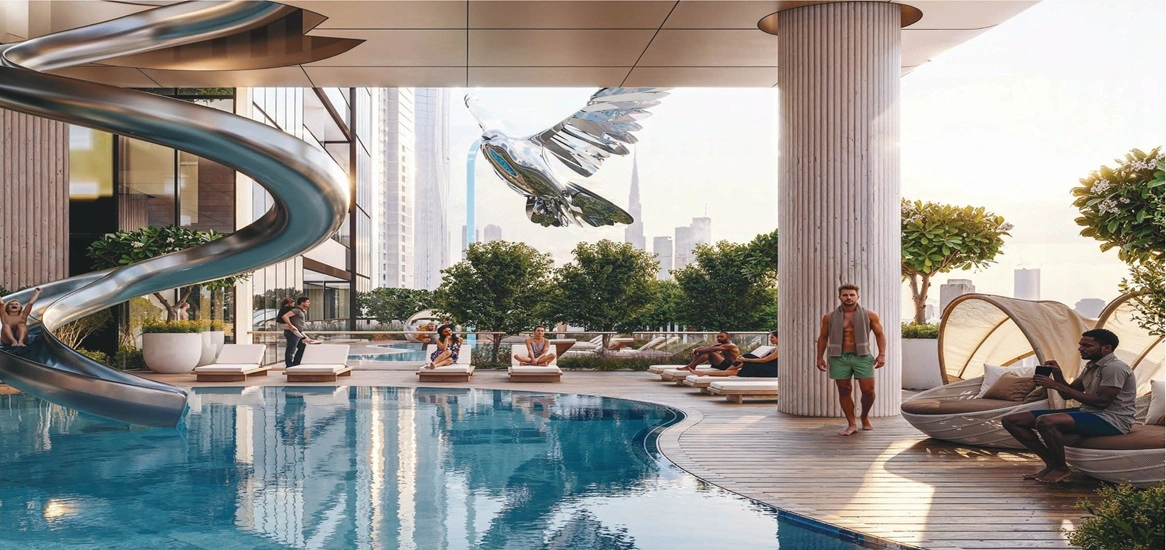 Sobha Skyparks Dubai Balcony facing indoor amenities.